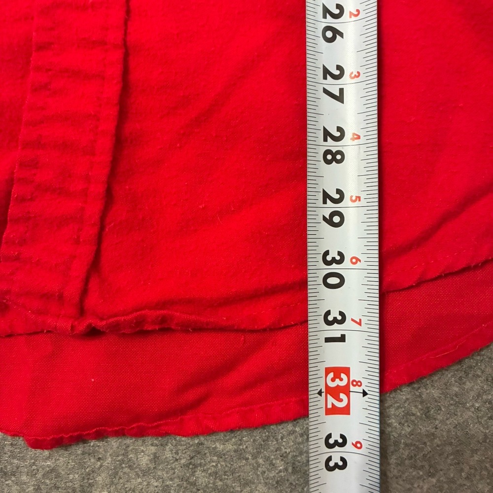 Vtg 70s Sears Roebuck Perma Prest Red Flannel Work Shirt Utility Mens L USA Made - Picture 7 of 7